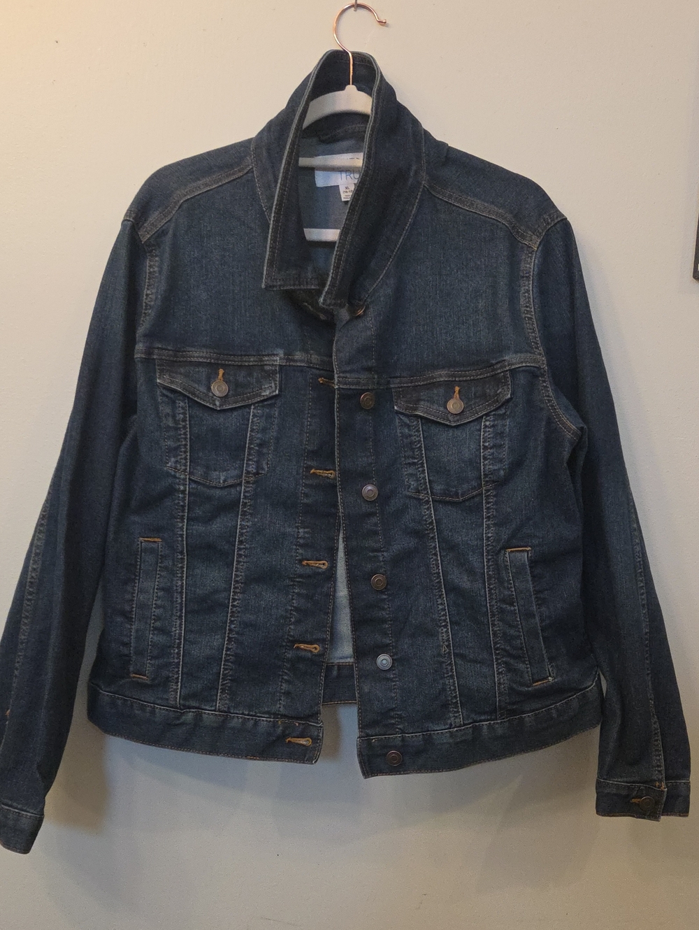 Women Dark Blue Denim Jacket - Classic Trucker Style